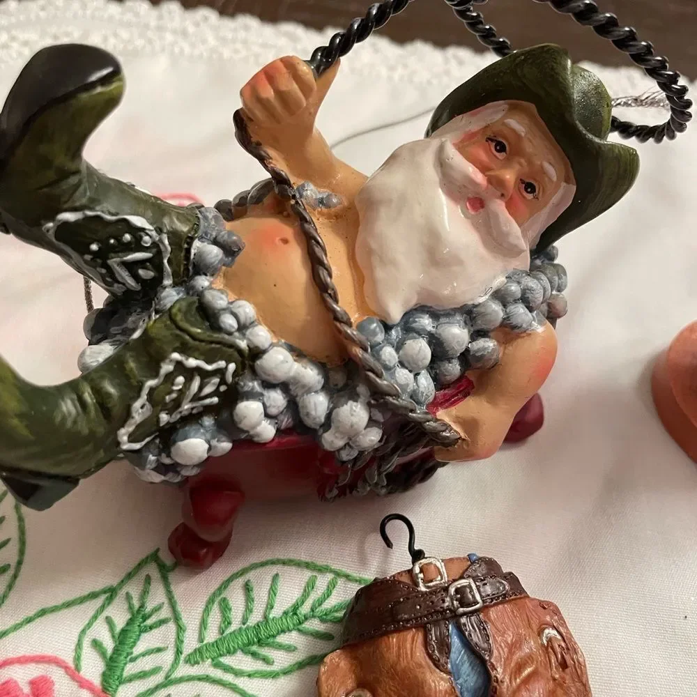 Santa Cowboy Themed Ornaments and Figures